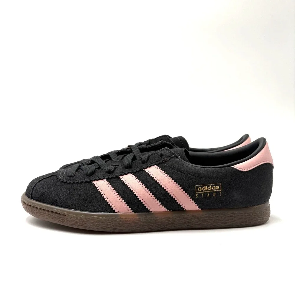 Adidas Originals Women's Sz 8.5 Stadt Carbon/Gum Pink Shoes Sneakers JQ9018 NEW